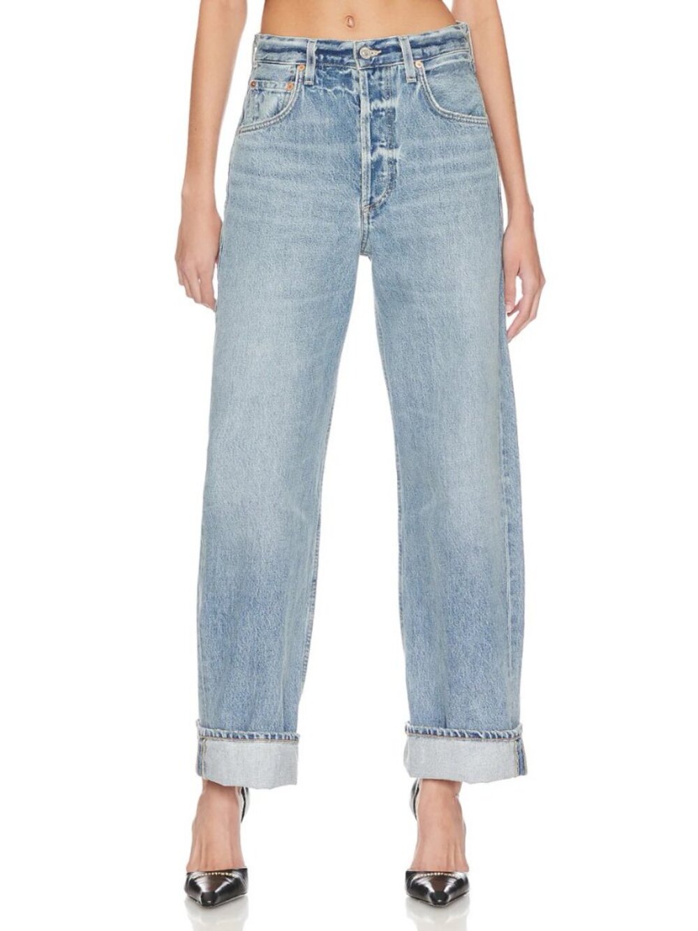 Citizens Of Humanity Ayla Baggy Cuffed Crop Jeans in Skylight